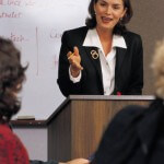 Women at podium